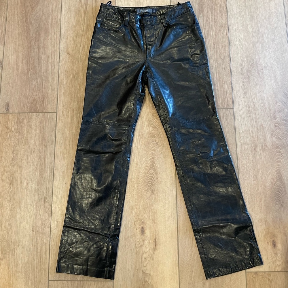 Vintage GAP Black genuine Leather Boot Cut Pants